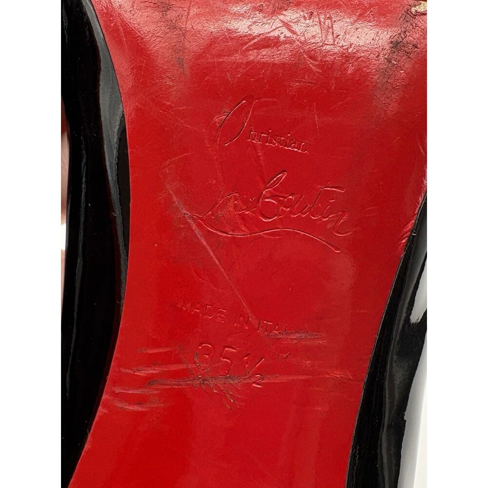 Christian Louboutin Pigalle 85 Black Patent Pointed Stiletto Heels Sz EU 35.5 - Picture 7 of 9